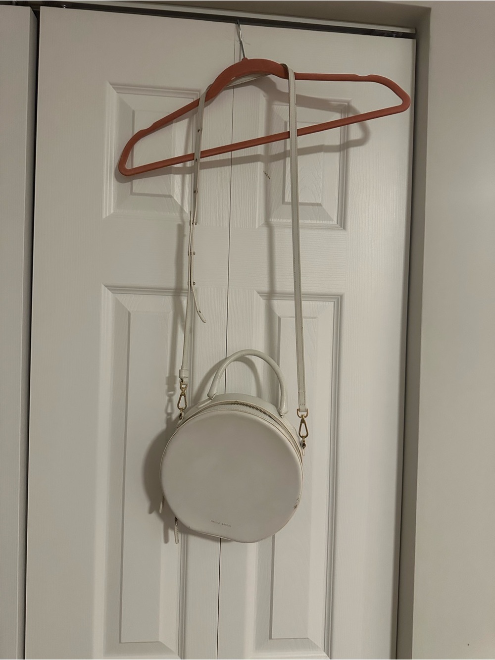 Mansur Gavriel Cream Round Crossbody with Top Handle